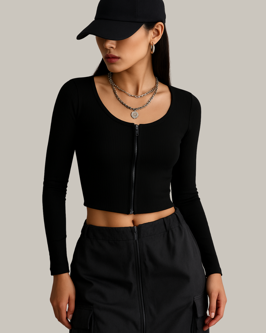 Teens16 Aesthetic Summer Zipper Top"