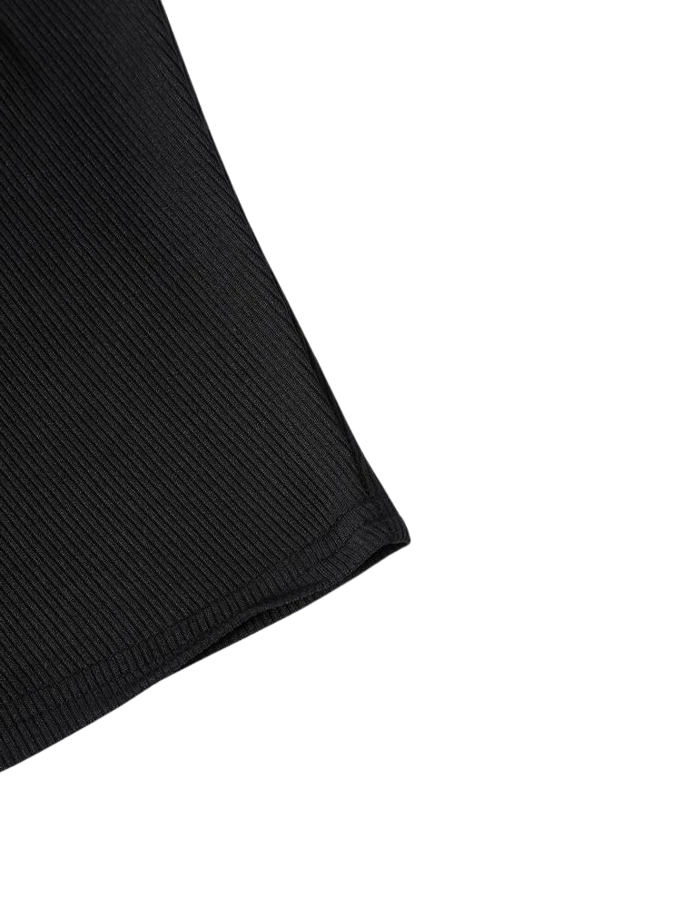 Teens16 U Neck Ribbed Zipper Up Crop Top