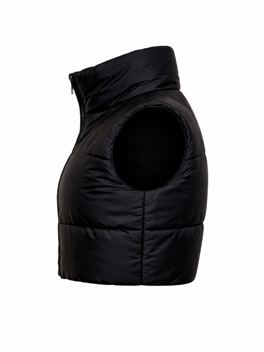 TEENS16 CROPPED ZIP UP PUFFER GILET JACKET