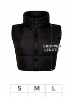 TEENS16 CROPPED ZIP UP PUFFER GILET JACKET