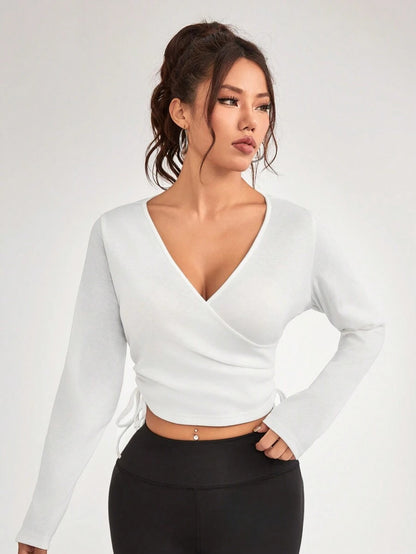 Teens16 Active: V-Neck Long Sleeve Wrap Top