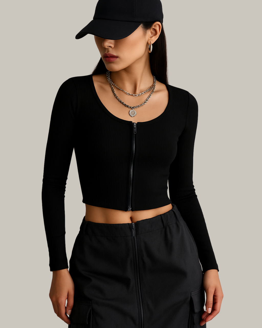 Teens16 Aesthetic Summer Zipper Top"