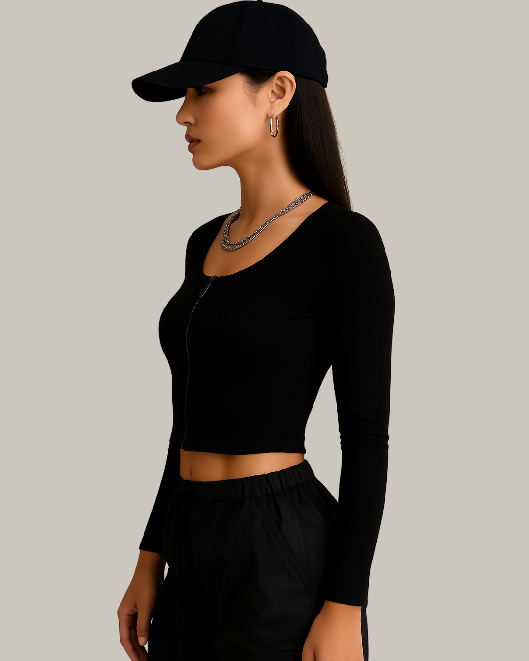 Aesthetic Zipper Top Secondary image