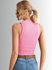 Teens16 LuxeFlow Sleeveless Tank in Pink