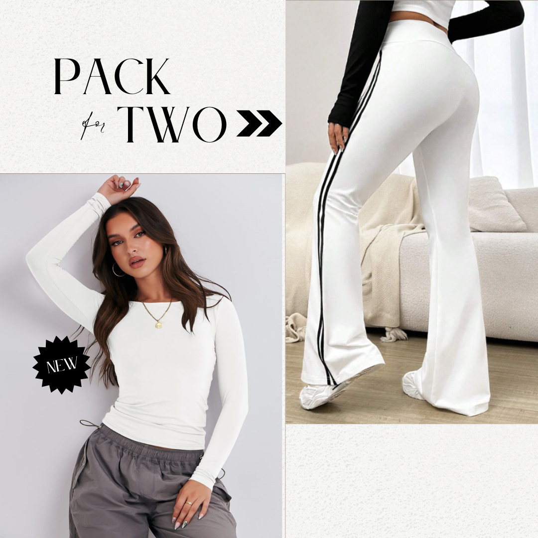 "Ultimate Comfort Bundle: Pack of 2 Trousers + Fitted Tee!"