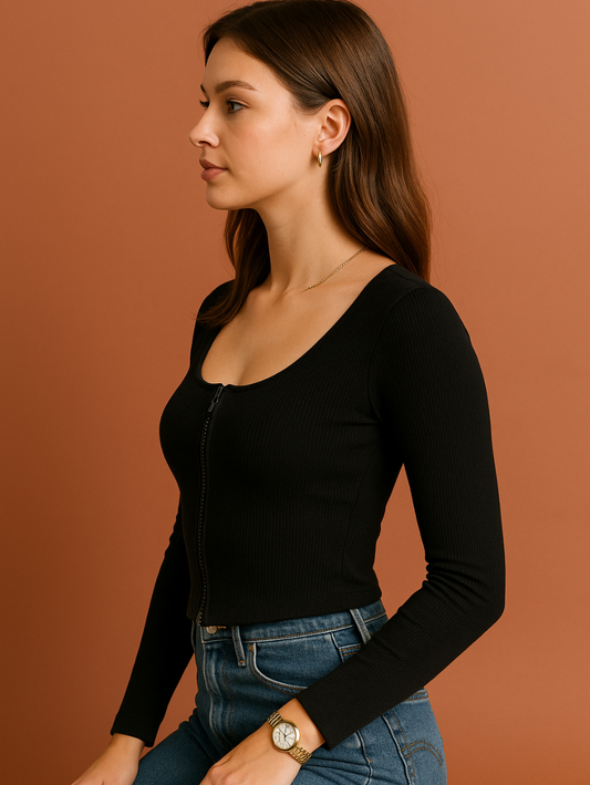 Teens16 Aesthetic Summer Zipper Top"