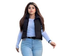 Pack of 2 Teens16 Puffer Jacket & White Solid Scoop Neck Slim Tee