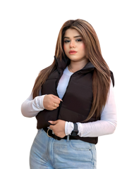Pack of 2 Teens16 Puffer Jacket & White Solid Scoop Neck Slim Tee