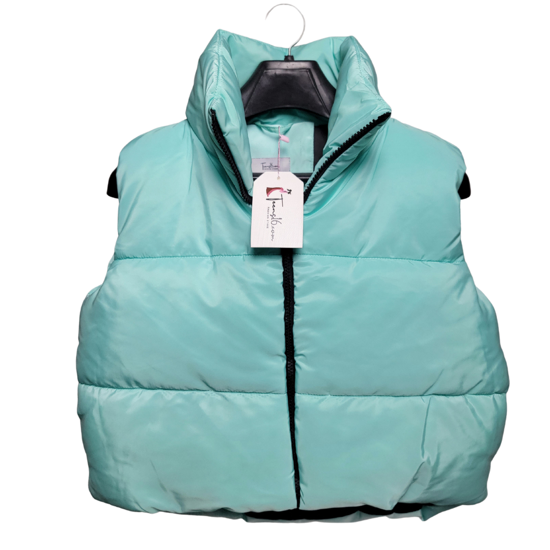 TEENS16 MINT CROPPED ZIP UP PUFFER GILET Secondary image