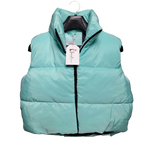 TEENS16 MINT CROPPED ZIP UP PUFFER GILET