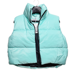 TEENS16 MINT CROPPED ZIP UP PUFFER GILET
