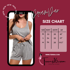 Teens16 Dream Duo Short Sets Tank Top Nightwear"