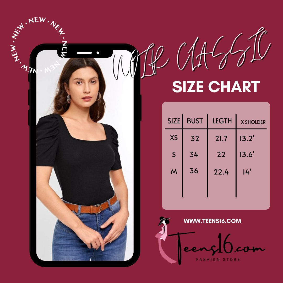 "Teens16 Noir Classic: Black Ribbed Sleeve Tee"