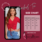 Teens16 Elegance Solid Drawstring Rushed Tee - RED"