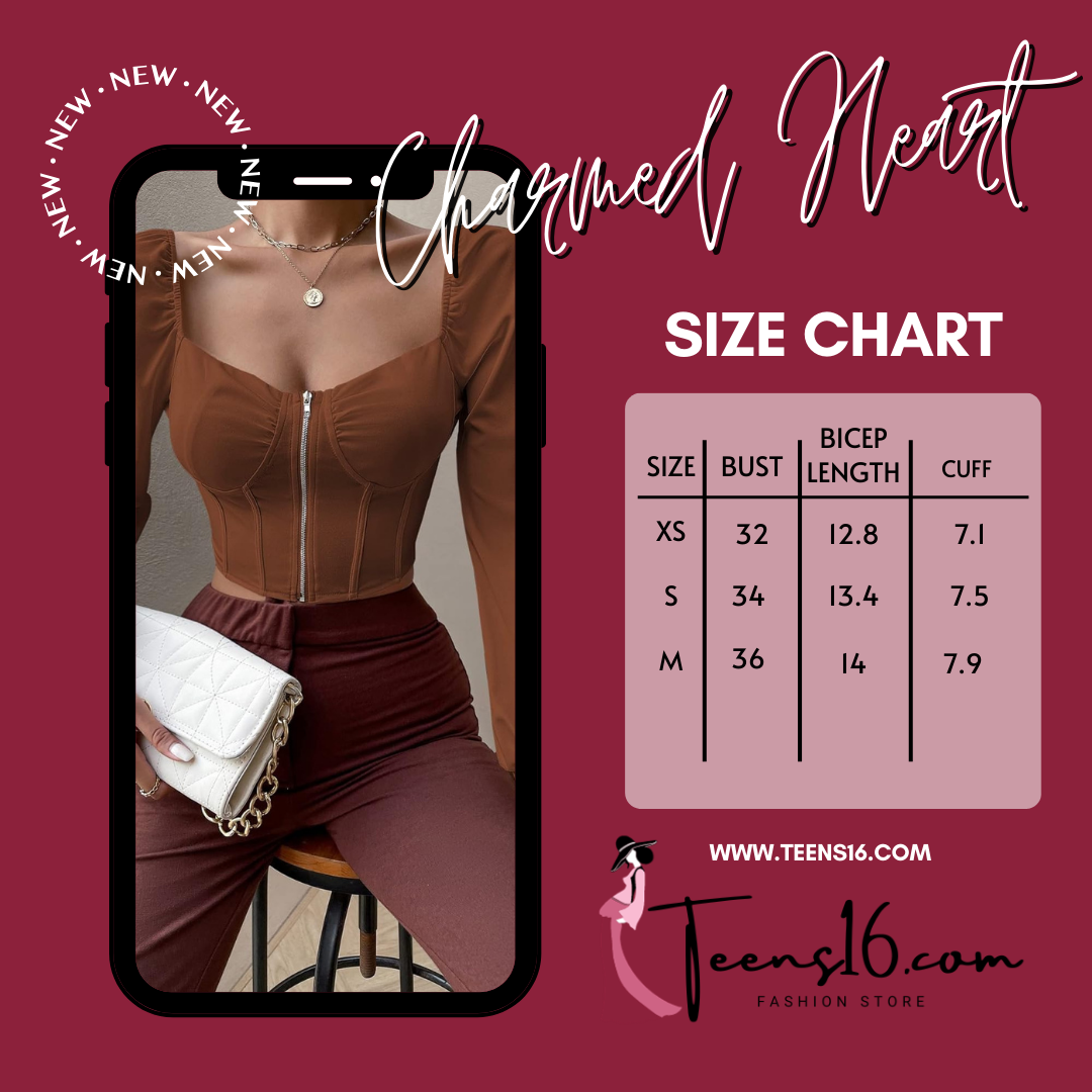 "Teens16 Charmed Heart Lantern Crop Top" ROYAL BROWN