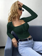 Teens16 'Noir Chic' Tie Neck Ruched Bust Crop Top