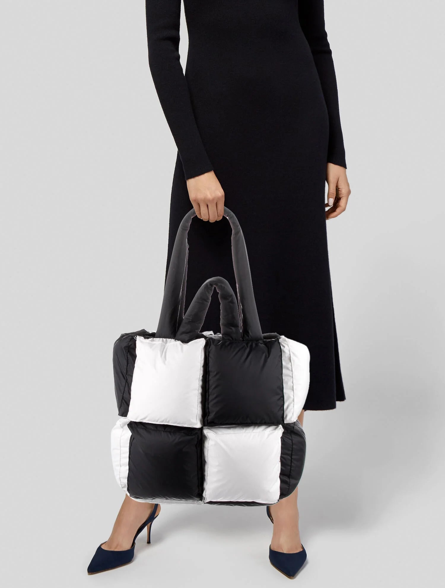 TEENS16  LUXURY TOTE BAG BLACK & WHITE