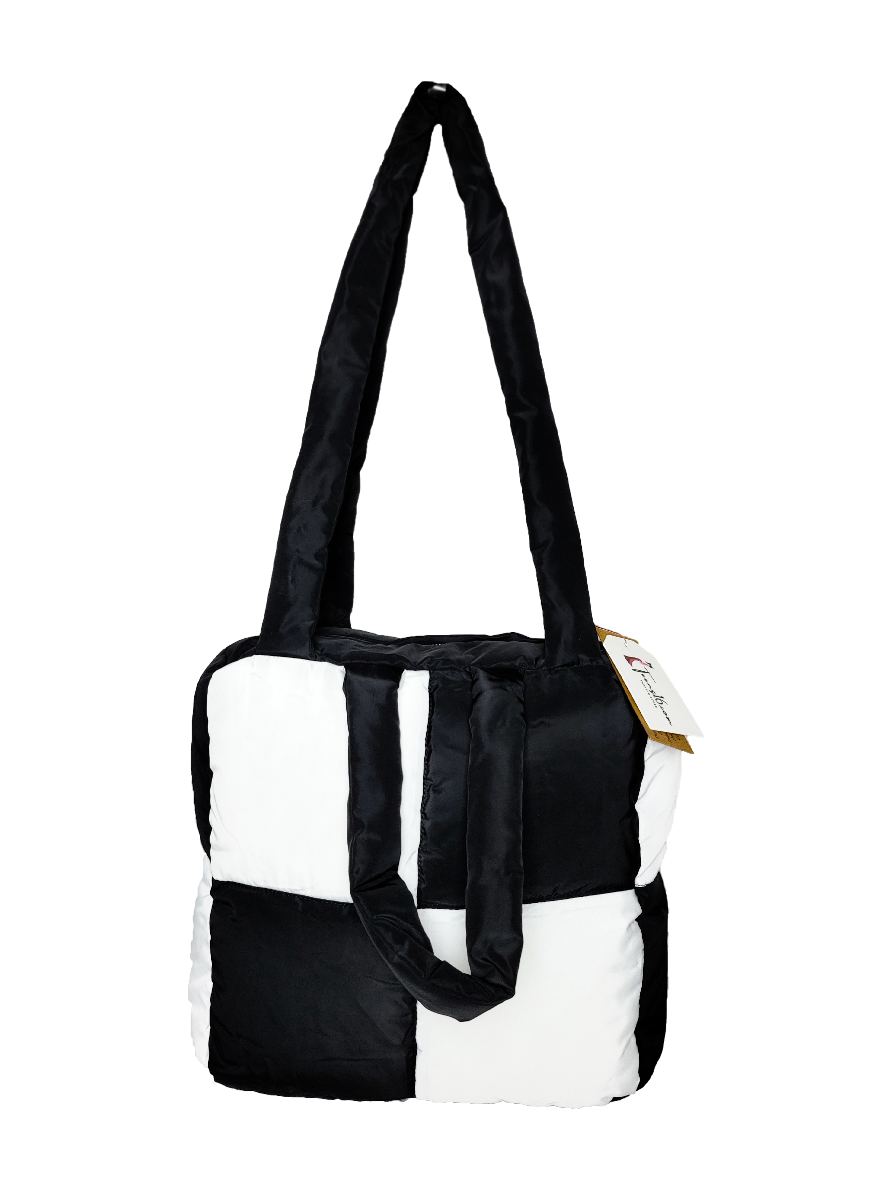 TEENS16  LUXURY TOTE BAG BLACK & WHITE