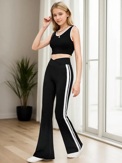 Teens16 Comfy Patchwork Bell-Bottoms