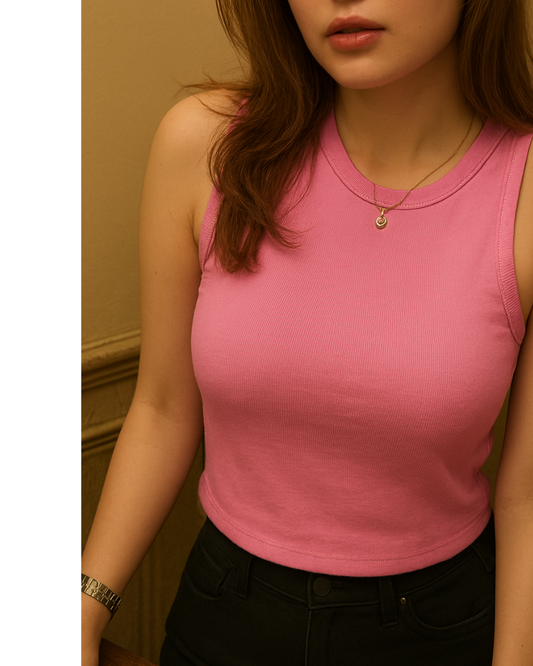 Teens16 LuxeFlow Sleeveless Tank in Pink