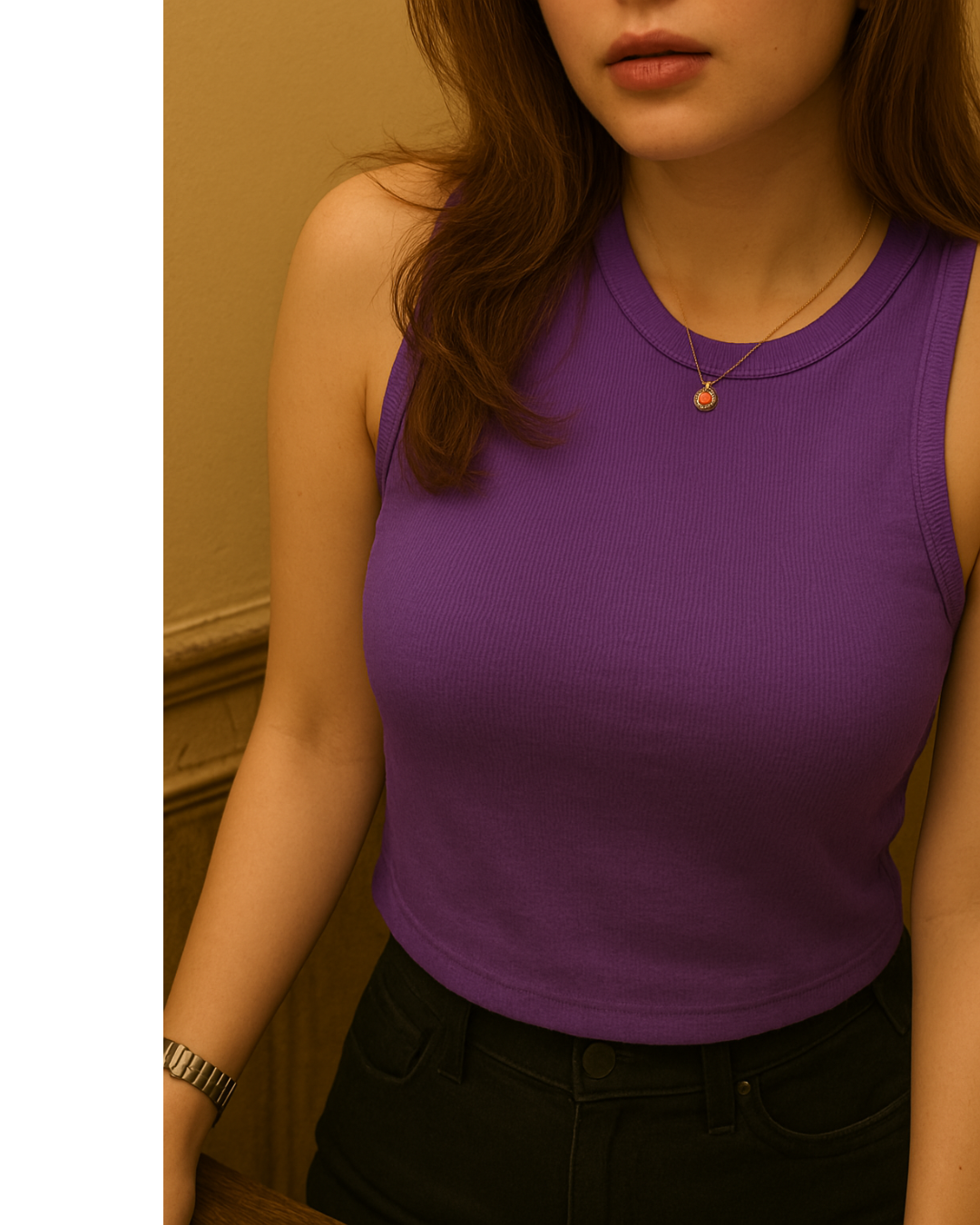 Teens16 LuxeFlow Sleeveless Tank in Purple Main image